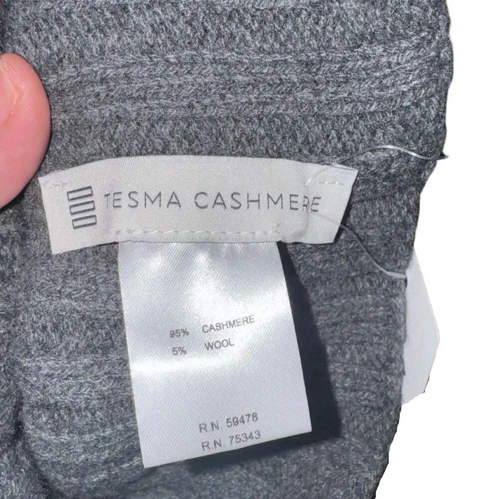 TESMA Recycled Cashmere Wool Beanie Men’s Hat One Size Fits Most Gray‎ NWT